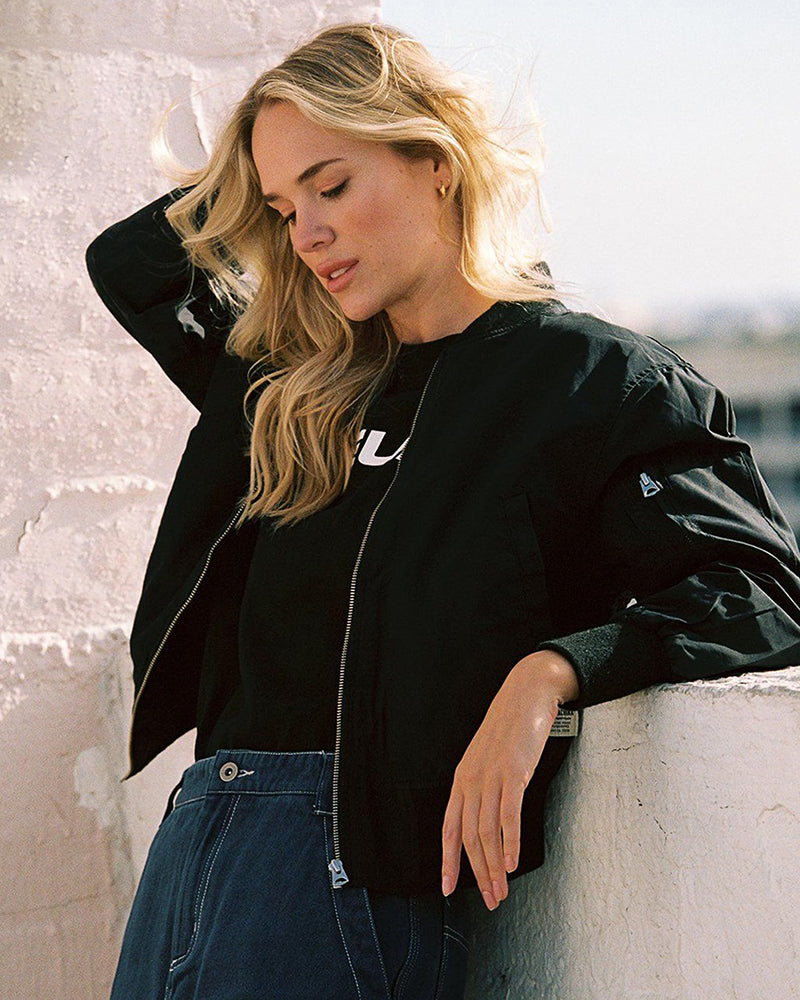 Ladies Bomber Jacket Classic Style High-Quality Fabrics