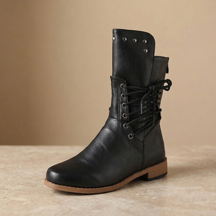 Rosalie | Vintage Inspired Fur Lined Lace Up Ankle Boots
