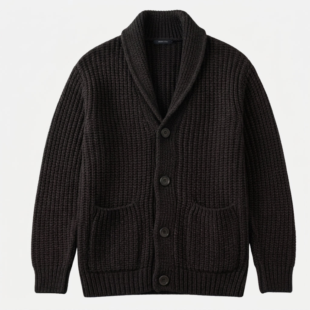 Men’s Collar Knit Cardigan – Classic Button-Up Sweater