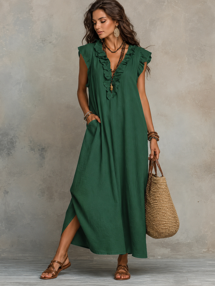 Camélia - Bohemian Belly-Hiding Maxi Dress