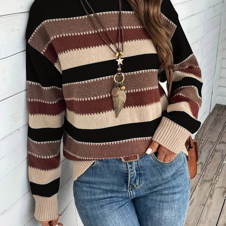 Delphine | Striped Sweater for Women with Round Neck