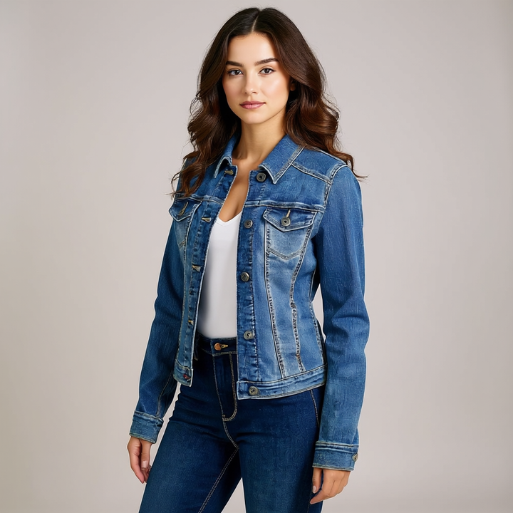 Women’s Stretch Denim Jacket with Pockets