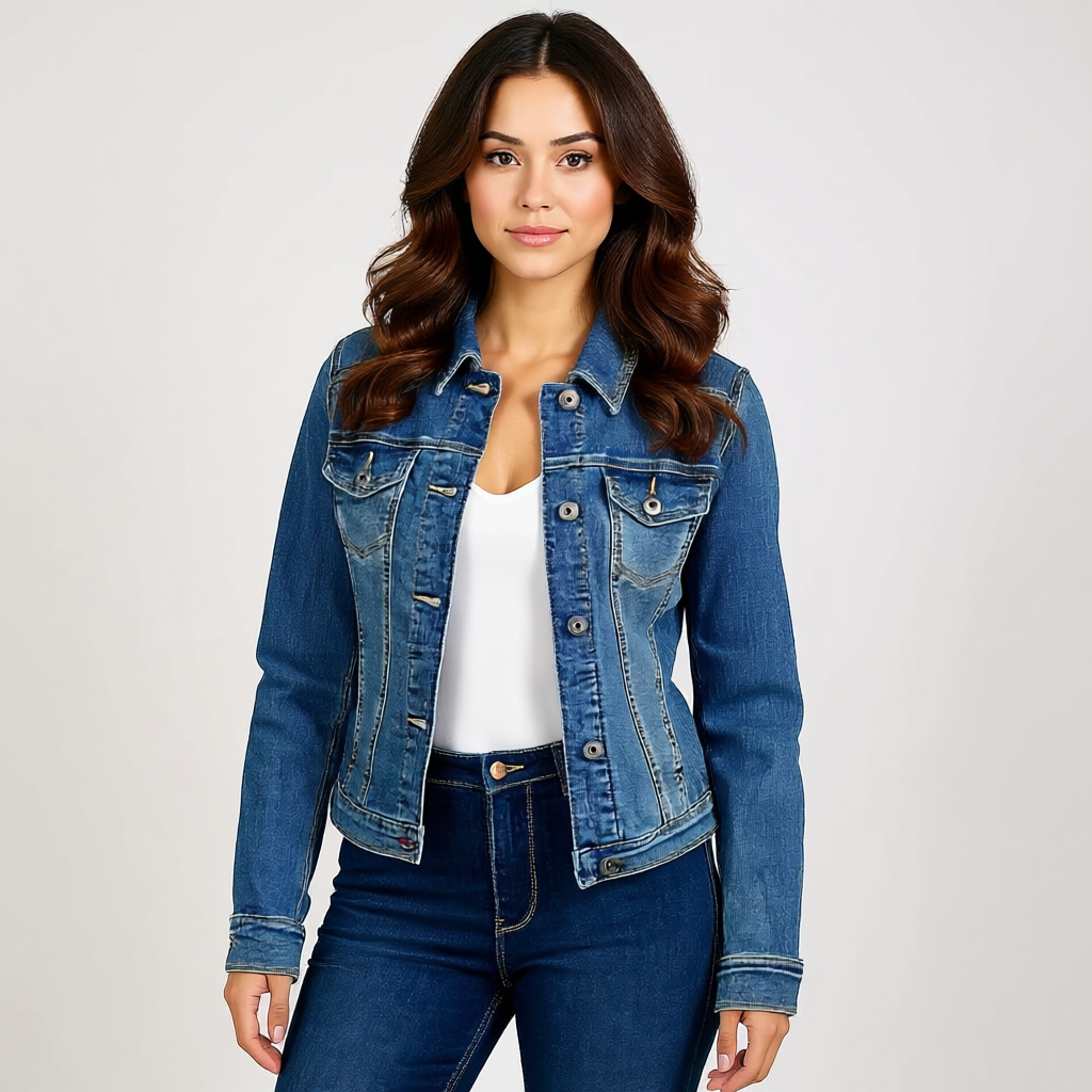 Women’s Stretch Denim Jacket with Pockets