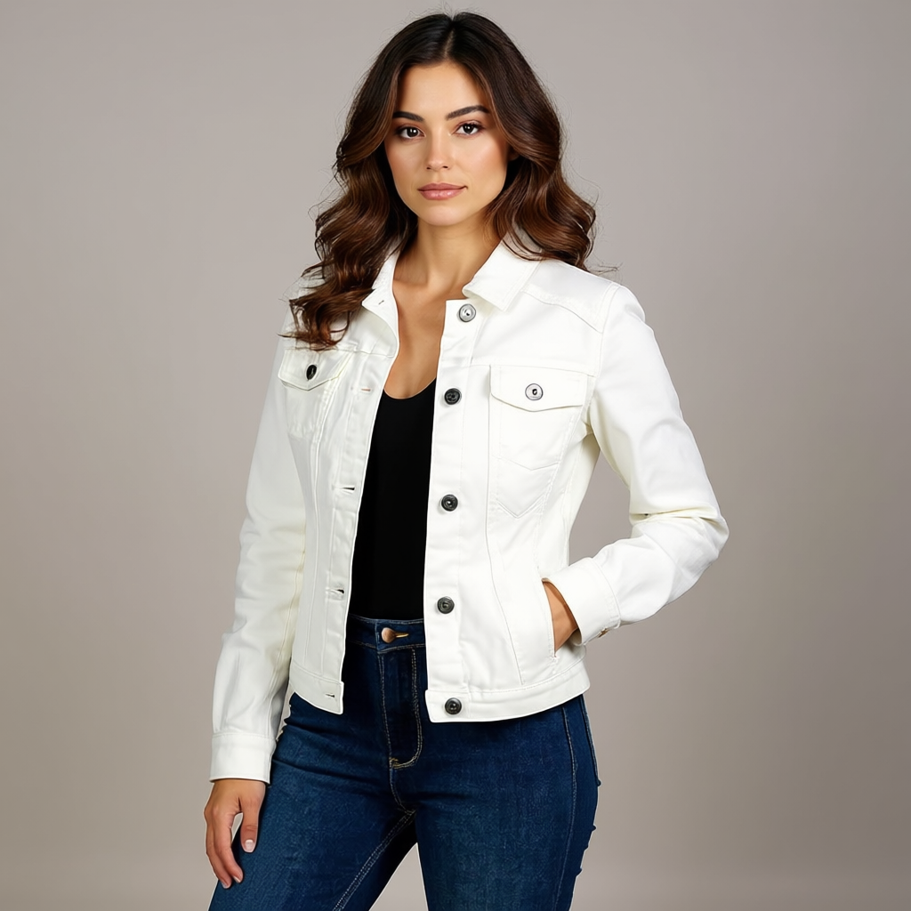 Women’s Stretch Denim Jacket with Pockets