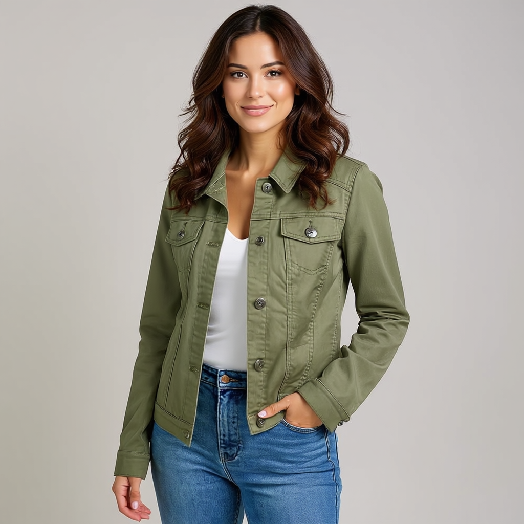 Women’s Stretch Denim Jacket with Pockets