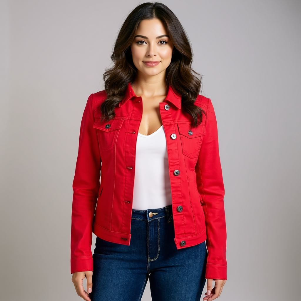 Women’s Stretch Denim Jacket with Pockets
