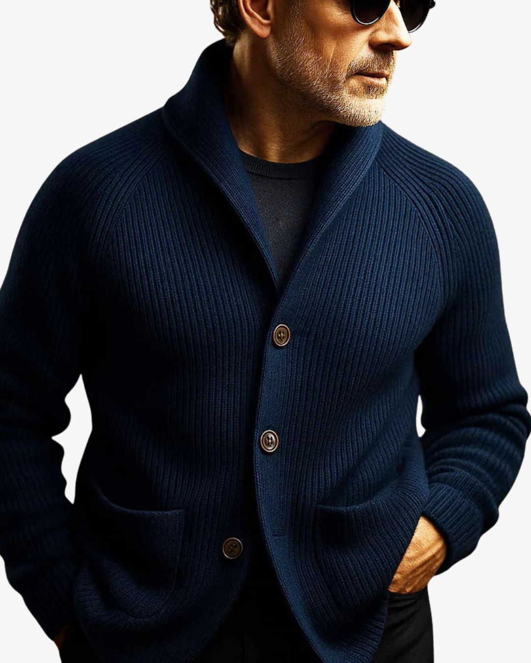 Elliot | Tailored Button-Front Knit Cardigan