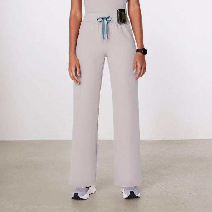 High-Waisted Wide Scrub Pants for Women