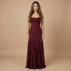 Women's Wedding Guest Floral Lace Maxi Dress Spaghetti Strap