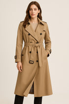 Coat Women - Double Autumn Trench Coat with Button Front