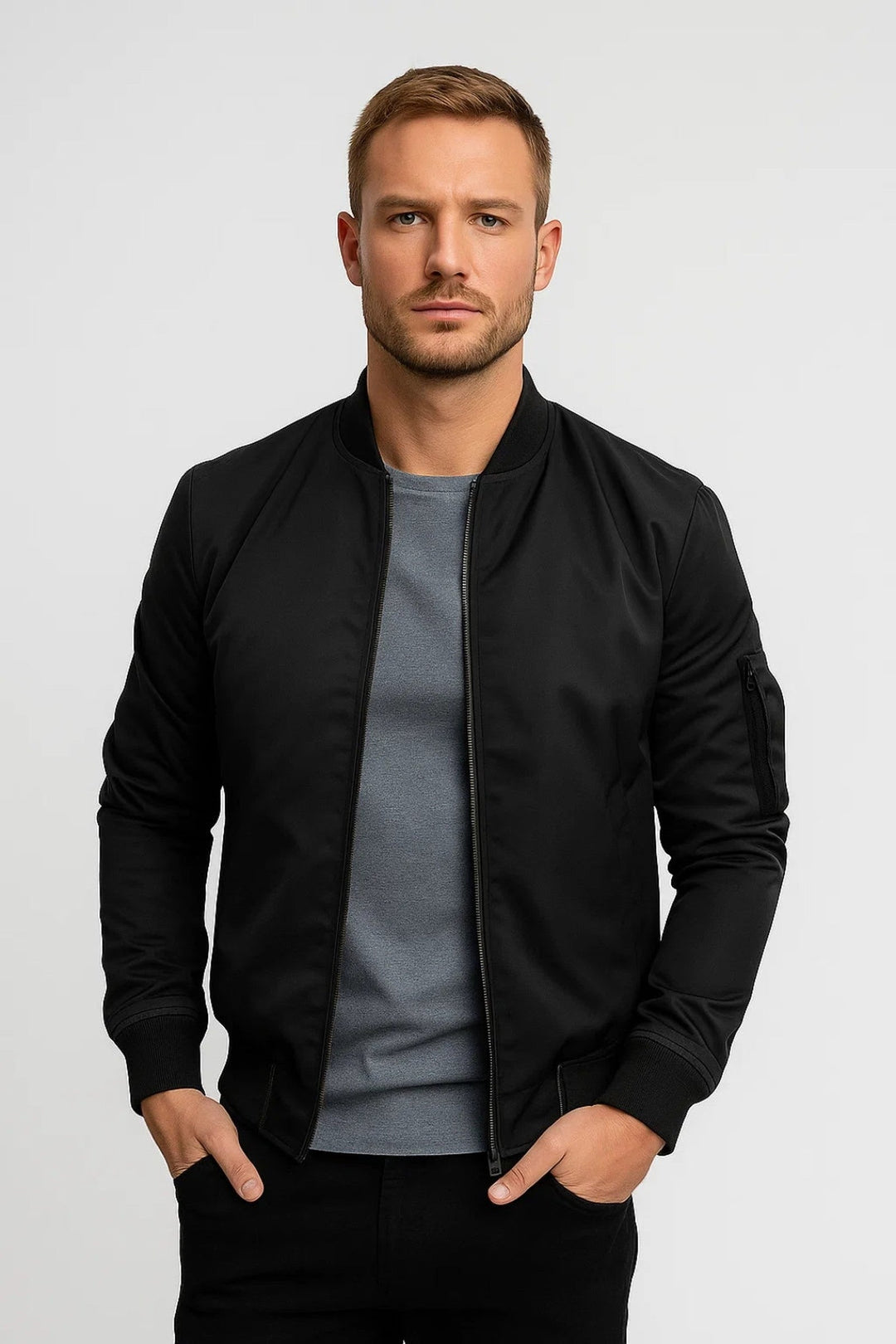 Jacket Men - Transition Bomber Jacket with Zip Detail