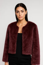 Jacket Women - Cropped Faux Fur Jacket