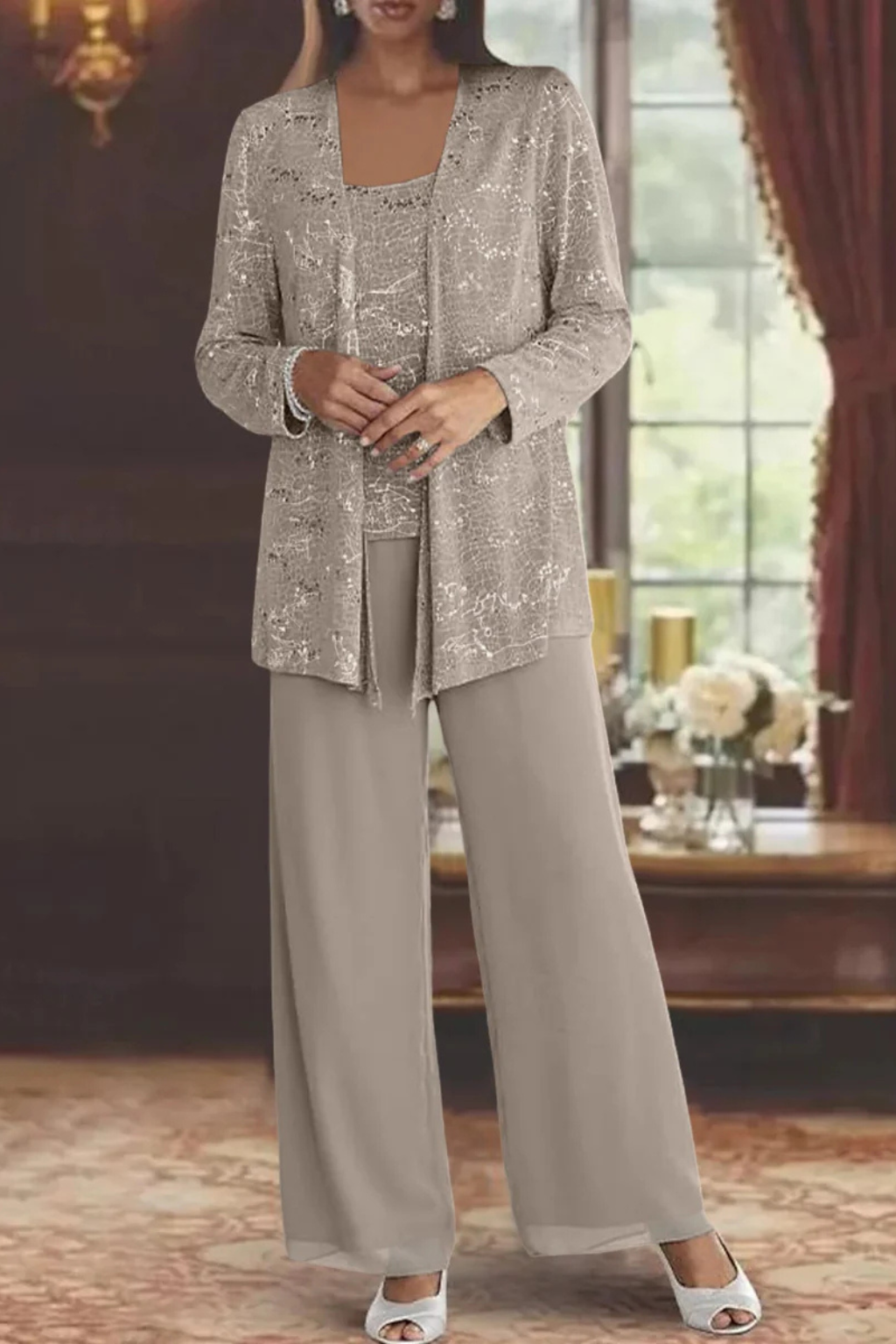Nora | Three-Piece Formal Evening Set with Flowing Silhouette
