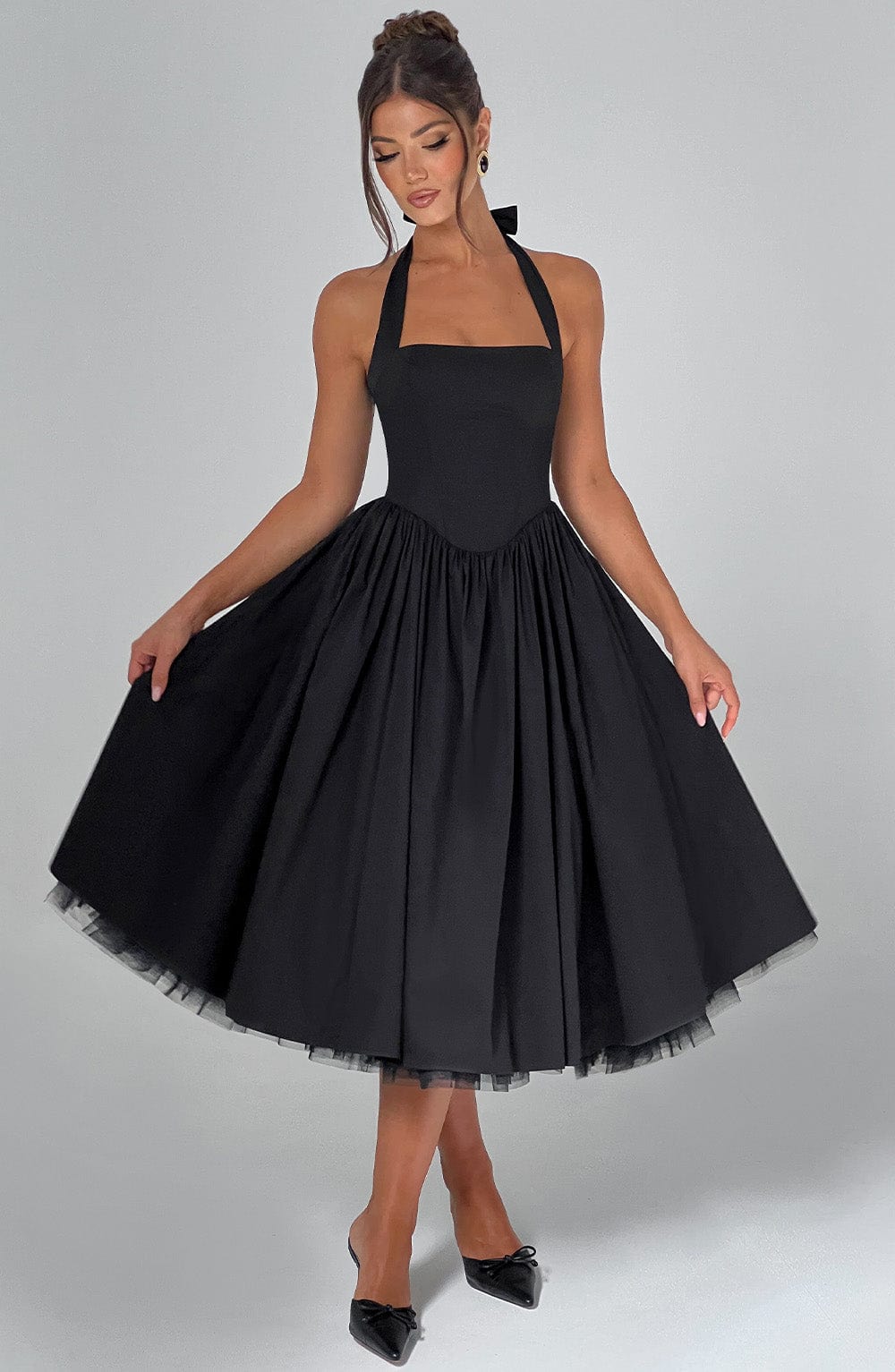 Women’s Wedding Guest Halter Midi Dress
