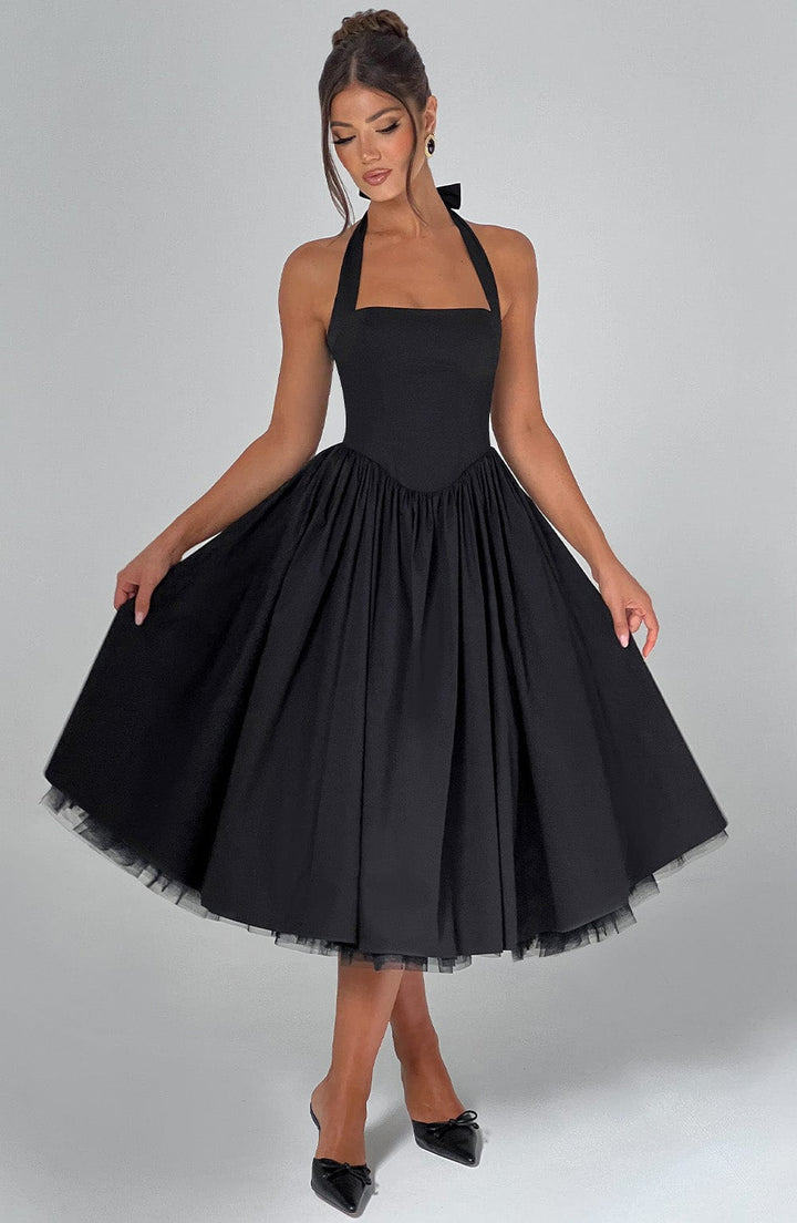 Women’s Wedding Guest Halter Midi Dress