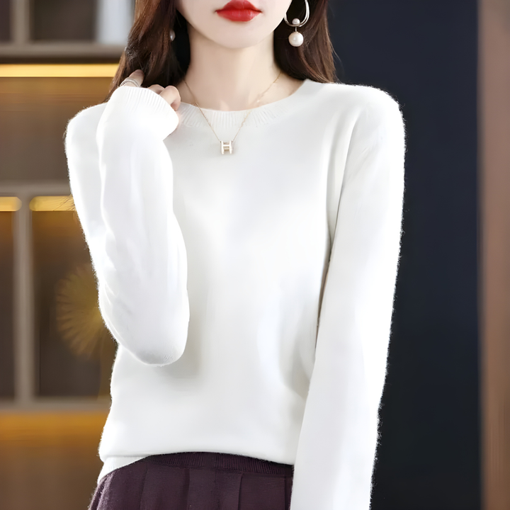 Classic Sweater with Round Neck Elegant Sweater