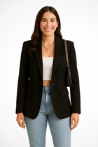 Alexis - Women's Open Front Long Sleeve Blazer Jacket