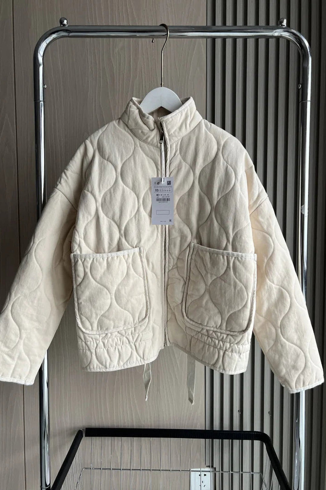 Jacket Women - Quilted Jacket with High Collar and Patch Pockets