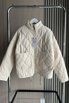 Jacket Women - Quilted Jacket with High Collar and Patch Pockets