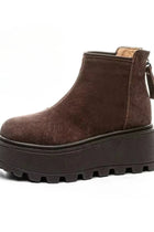 Boots Women - Suede Chelsea Boots with Platform Sole