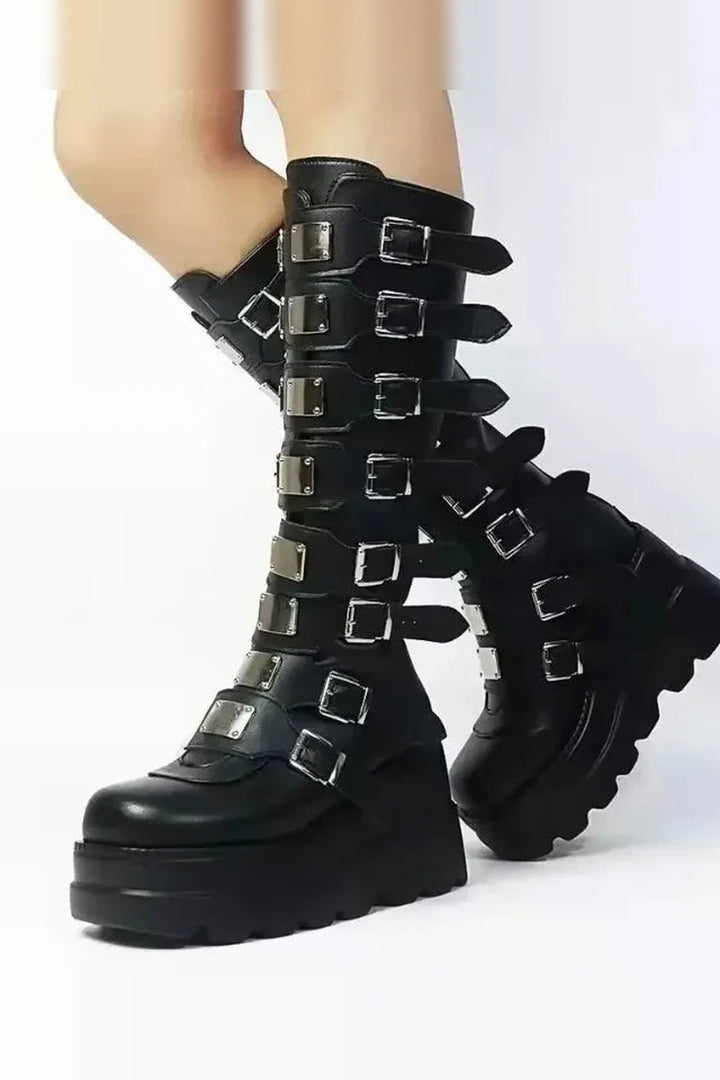 Boots Women - Knee High Platform Boots with Chunky Sole