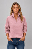 Jumper Women - Quarter-Zip Ribbed Jumper with Long Sleeves