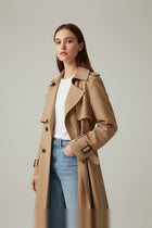 Trench Coat Women - Belted Cotton Trench Coat