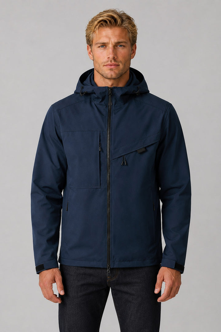 Jacket Men - Waterproof Hooded Windbreaker Jacket