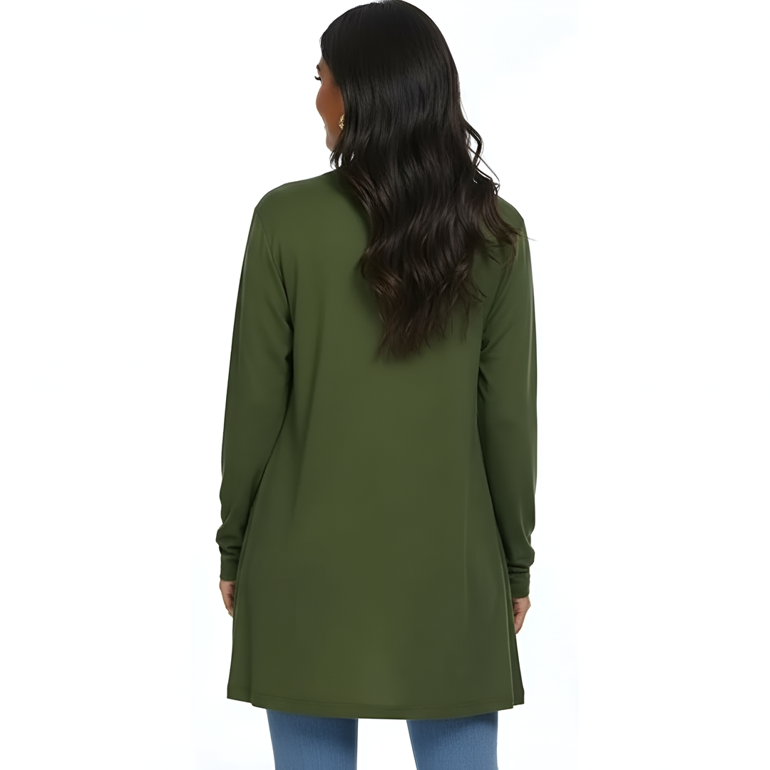 Lightweight, Casual, Open Long Cardigan with Pockets