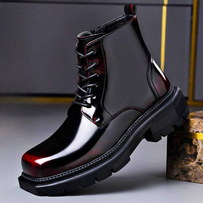 Benjamin | Glossy Leather Boots with Timeless Vintage Appeal