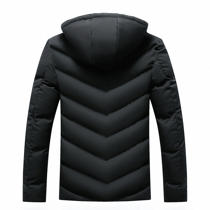 Padded jacket for men with hood and pockets
