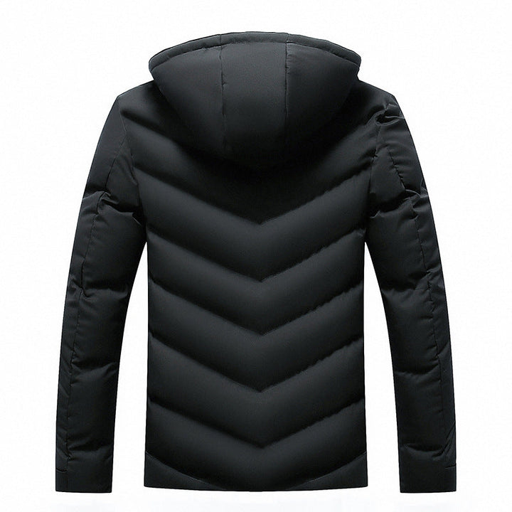 Padded jacket for men with hood and pockets