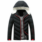 Padded jacket for men with hood and pockets