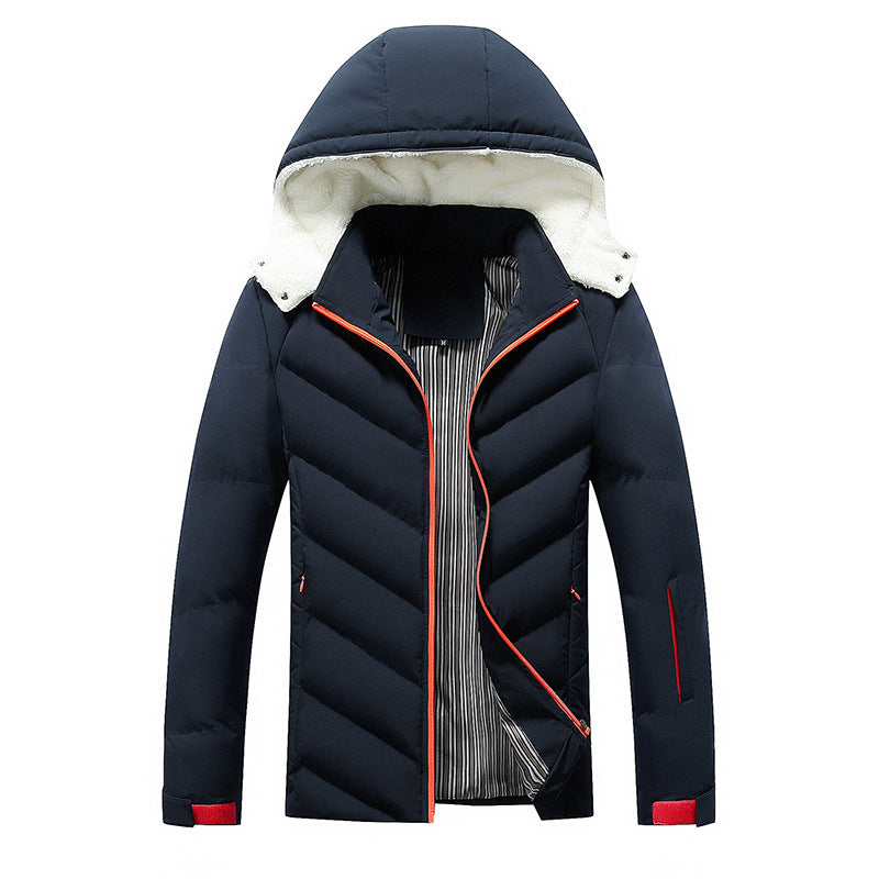 Padded jacket for men with hood and pockets
