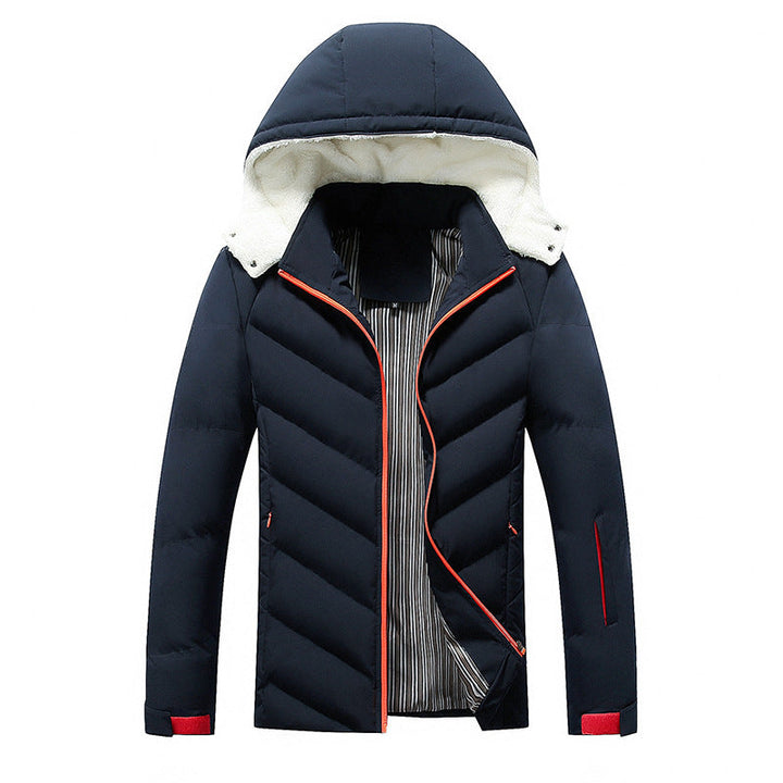 Padded jacket for men with hood and pockets