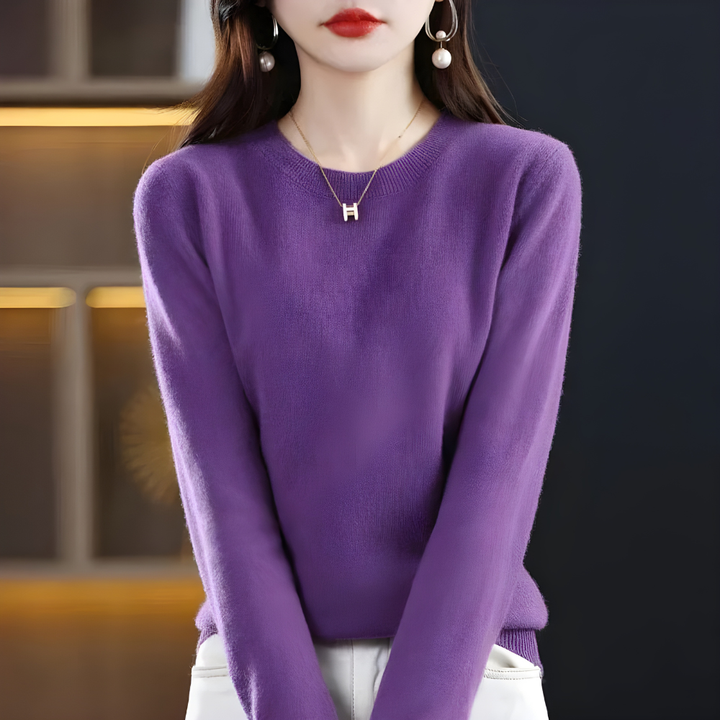 Classic Sweater with Round Neck Elegant Sweater
