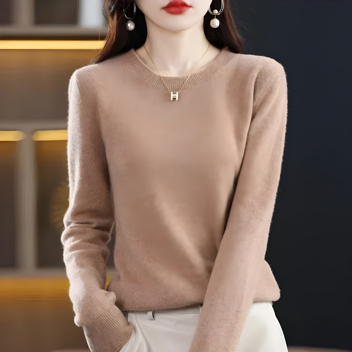 Classic Sweater with Round Neck Elegant Sweater