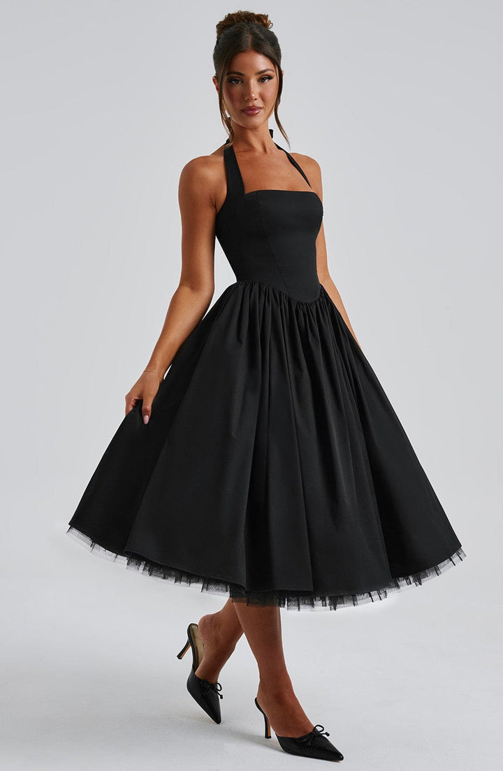 Women’s Wedding Guest Halter Midi Dress