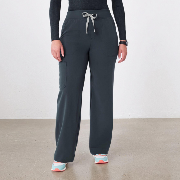 High-Waisted Wide Scrub Pants for Women