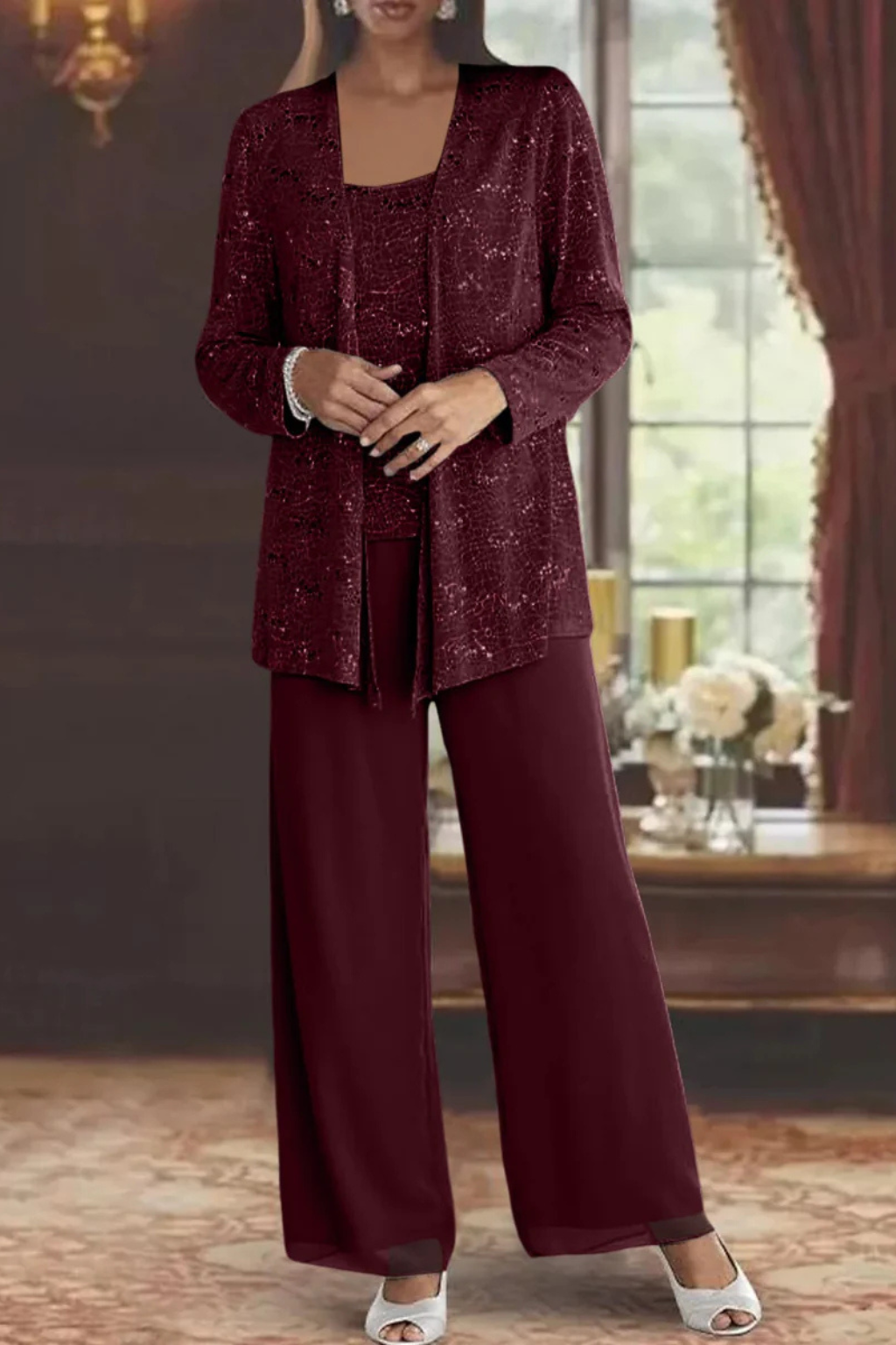 Nora | Three-Piece Formal Evening Set with Flowing Silhouette