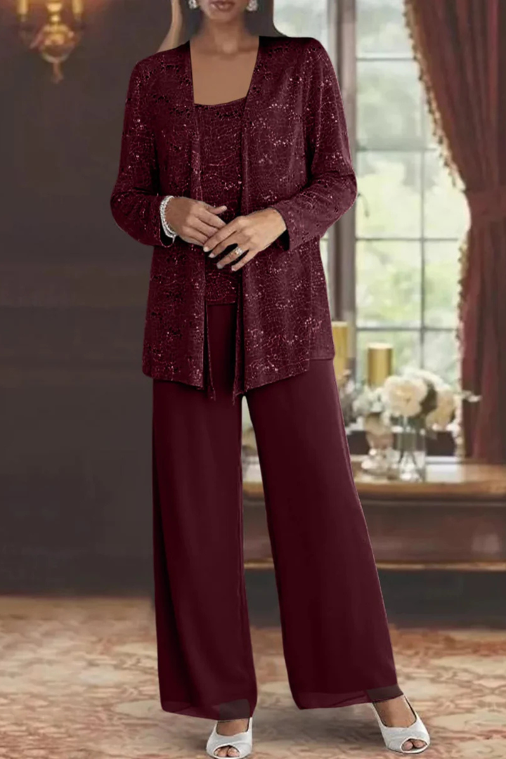 Nora | Three-Piece Formal Evening Set with Flowing Silhouette