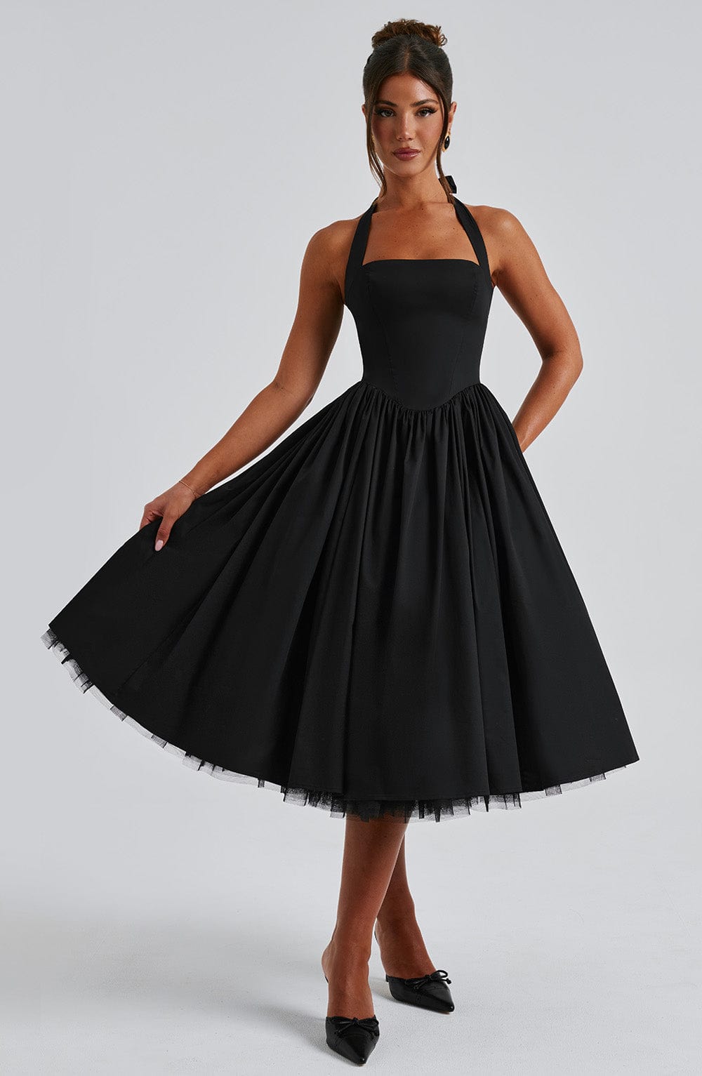 Women’s Wedding Guest Halter Midi Dress