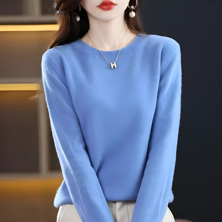 Classic Sweater with Round Neck Elegant Sweater