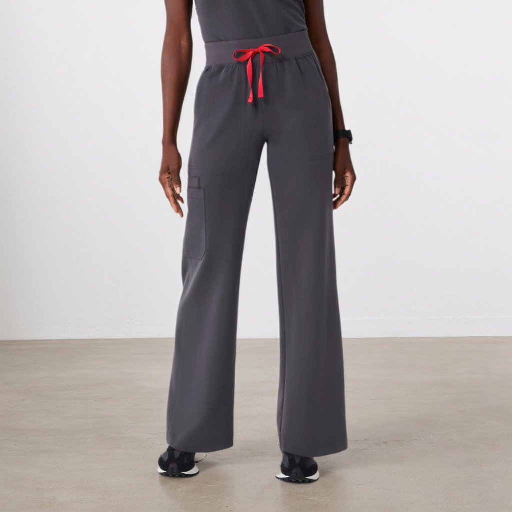 High-Waisted Wide Scrub Pants for Women