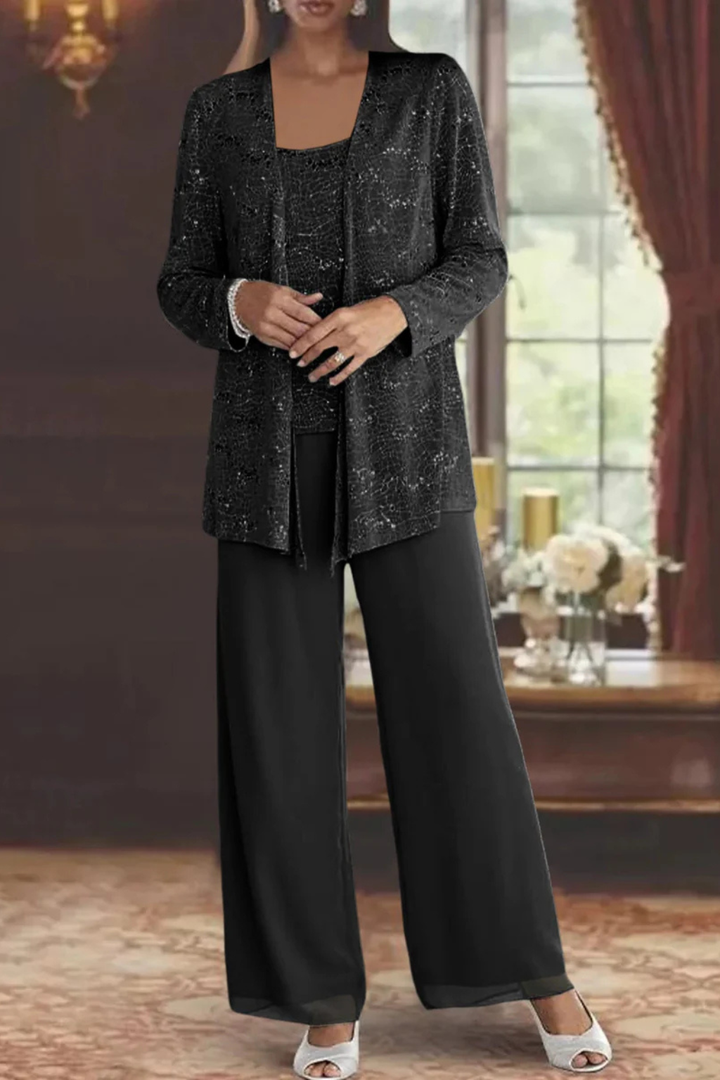 Nora | Three-Piece Formal Evening Set with Flowing Silhouette