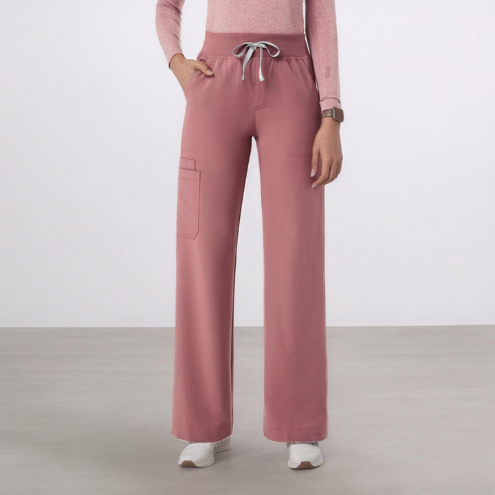 High-Waisted Wide Scrub Pants for Women