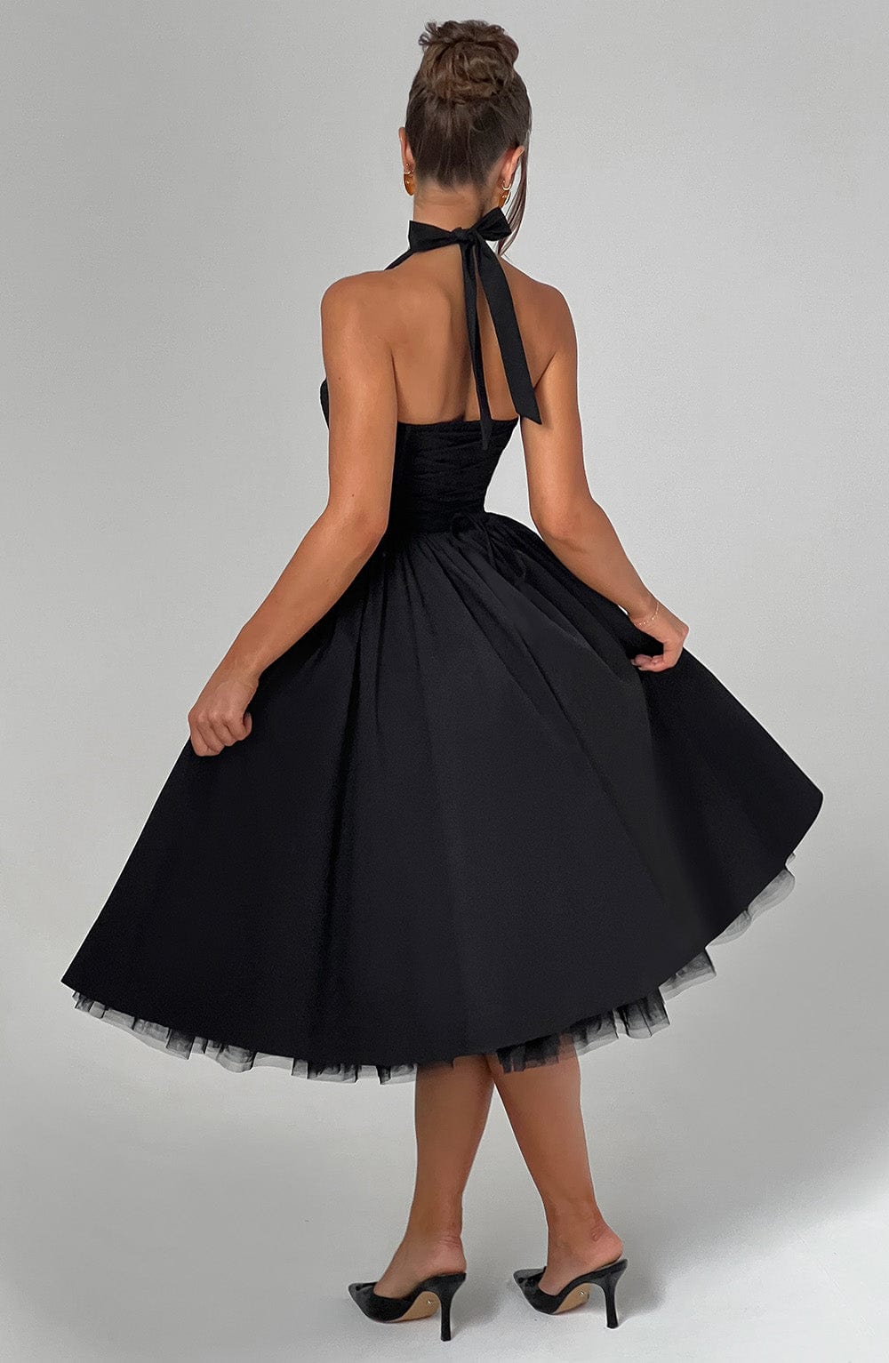 Women’s Wedding Guest Halter Midi Dress