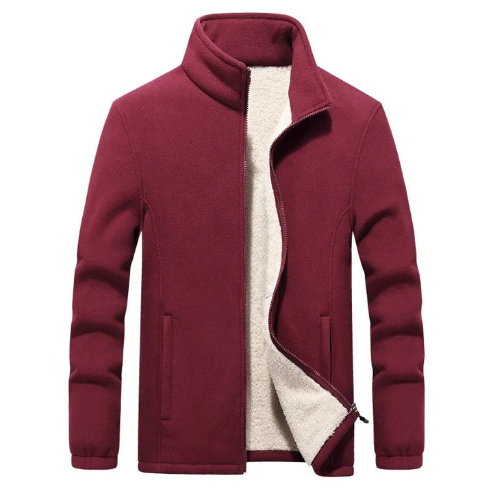 Warm lined fleece jacket with full zipper for men