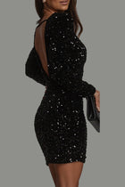 Noélie | Backless Glitter Dress