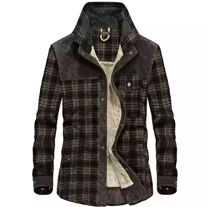 Checked overshirt for men with buttons and pockets